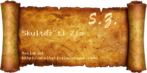 Skultéti Zia névjegykártya